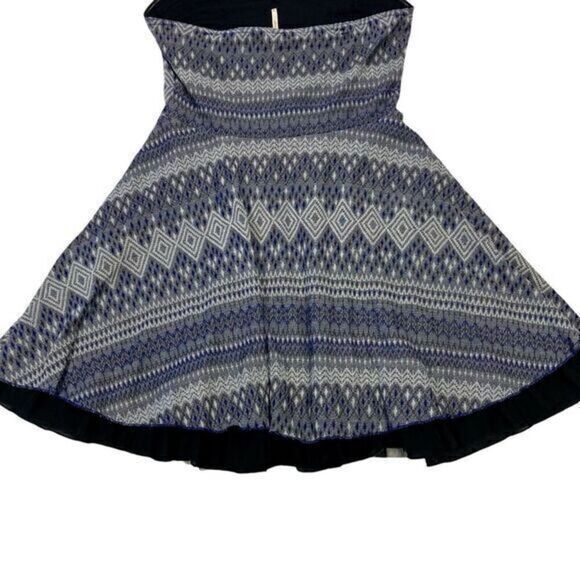 Free People Strapless Mini Dress Women Medium Blue Black Embellished Fairy Goth - Picture 8 of 16